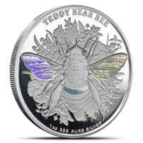 2026 1 oz Proof Hologram Niue Silver Teddy Bear Bee Coin (Box + CoA)