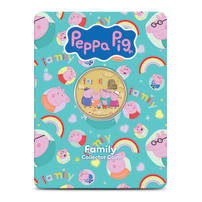 2026 Colorized Tuvalu Aluminum Bronze Peppa Pig Family Coin (In Card)