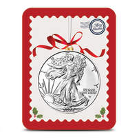 2026 1 oz American Silver Eagle Coin (BU, Christmas Ornament Card)