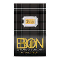 1 Gram Perth Mint Bon Scott 80th Anniversary Gold Bar (New w/ Assay)