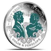 2026 1/2 oz Proof Tuvalu Silver Bridgerton Colin and Penelope Coin (Box + CoA)