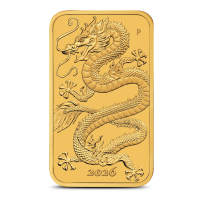 2026 1 oz Australian Rectangular Gold Dragon Coin (BU)