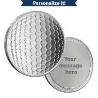 1/2 oz Engravable Dimpled Golf Ball Marker Silver Round (New)