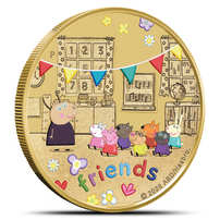 2026 Colorized Tuvalu Aluminum Bronze Peppa Pig Three Coin Set (In Card)