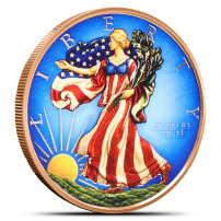 1 oz Colorized SilverTowne Walking Liberty Copper Round (New, Capsule)