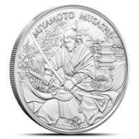 1 oz Legendary Warriors Miyamoto Musashi Silver Round (New)