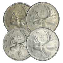 80% Canadian Silver Coins ($1 FV, Pre-67, Circulated, Dimes and/or Quarters and/or Halves)