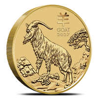 2027 2 oz Australian Gold Lunar Goat Coin (BU)