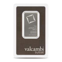 1 oz Valcambi Palladium Bar (New w/ Assay)
