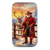 1 oz Colorized Scottsdale Cowboy Santa Silver Bar (New)