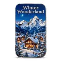 1 oz Colorized Scottsdale Mountain Winter Wonderland Silver Bar (New)