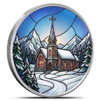 1 oz Raised Ink Colorized Scottsdale Chapel Silver Round (Box + CoA)