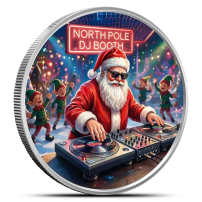 1 oz Colorized Scottsdale DJ Santa Silver Round (New)