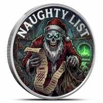 1 oz Colorized Scottsdale Naughty List Silver Round (New)