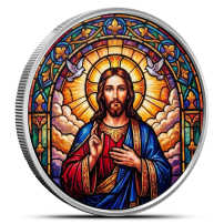 1 oz Iridescent Colorized Scottsdale Jesus Silver Round (Box + CoA)