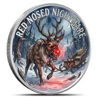 1 oz Colorized Scottsdale Red Nosed Nightmare Silver Round (New)