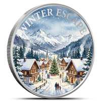 1 oz Colorized Scottsdale Winter Escape Silver Round (New)