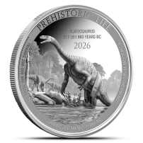 2026 1 oz Congo Silver Prehistoric Life Plateosaurus Coin (BU)
