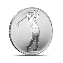 1/2 oz Swinging Golfer Golf Ball Marker Silver Round (New)