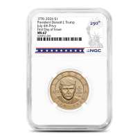 2026 President Donald J Trump Clad Dollar NGC MS67 FDOI (July 4th Privy, Dual Date)