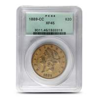 1889-CC Pre-33 $20 Liberty Gold Double Eagle Coin PCGS XF45