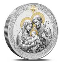 2026 5 oz High Relief Cameroon Brass Nativity Coin (Silver Plated, Capsule + CoA)
