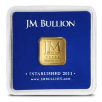 5 Gram JM Bullion Square Gold Bar (Serialized, New w/ Assay)