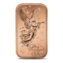 1 oz Glory to the Newborn King Angel Copper Bar (New)