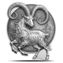 2027 1/2 oz Republic of Ghana Silver Lunar Year of the Goat Coin (Ultra High Relief, Capsule + CoA)