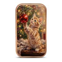 1 oz Colorized Kitten Ornament Copper Bar (New, Ornament Capsule)