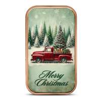 1 oz Colorized Vintage Red Truck Copper Bar (New, Ornament Capsule)