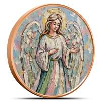 1 oz Colorized Painted Angel Copper Round (New, Ornament Capsule)
