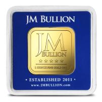 1 oz JM Bullion Square Gold Bar (Serialized, New w/ Assay)