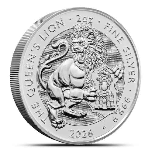 2026 2 oz British Silver Tudor Beasts Queen's Lion Coin (BU)