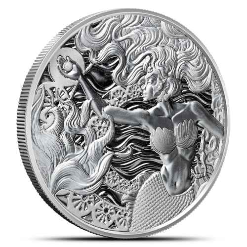 2025 1 oz Samoa Silver Mermaid and Pearl Coin (BU)