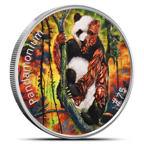 1 oz Colorized Zombucks World Pandamonium Silver Round