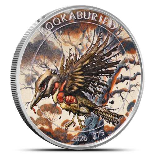 1 oz Colorized Zombucks World Kookaburied Silver Round (New)