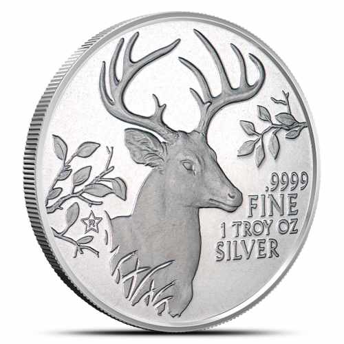 2015 1 oz Texas Mint Whitetail Deer Silver Round (New)