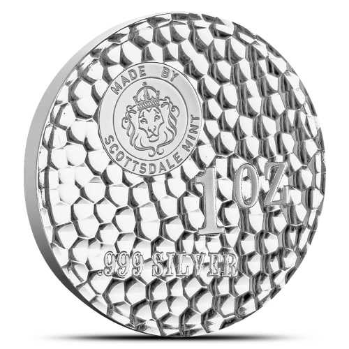 1 oz Scottsdale Silver Tombstone Hammered Round (New)