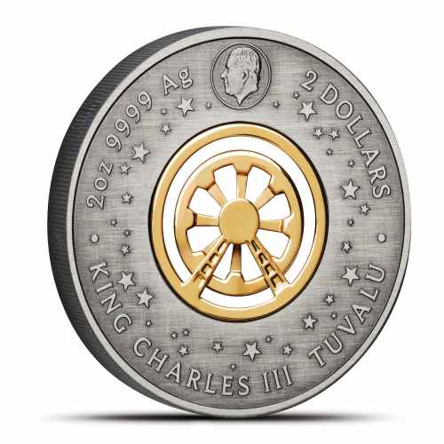 2025 2 oz Antique Tuvalu Silver Ferris Wheel Coin (Box + CoA)