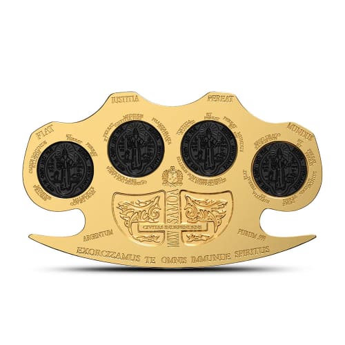 2025 2 oz Samoa Silver The Holy Knuckles Coin (Box + CoA, Gilded)