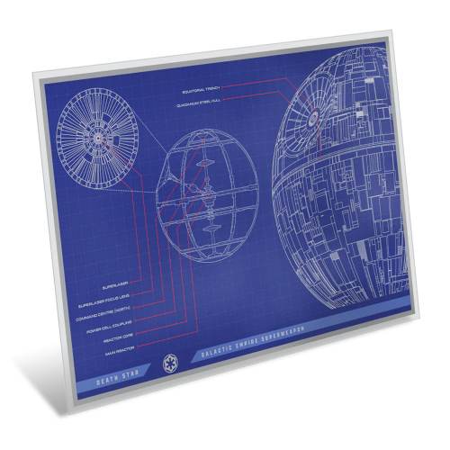 2025 1 oz Colorized Niue Silver Star Wars Blueprint Series Death Star Foil Coin (Box + CoA)