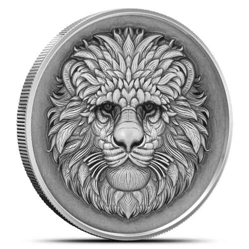 2025 1 oz Antique Fiji Silver Lion Head 3D Coin (Box + CoA, Ultra High Relief)
