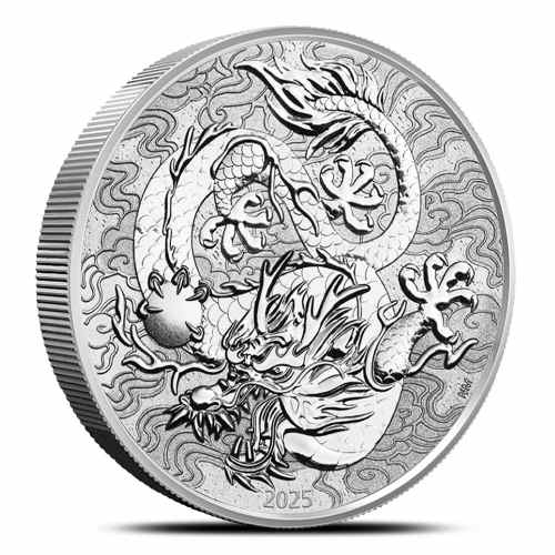 2025 10 oz Australian Silver Chinese Myths and Legends Dragon Coin (BU)