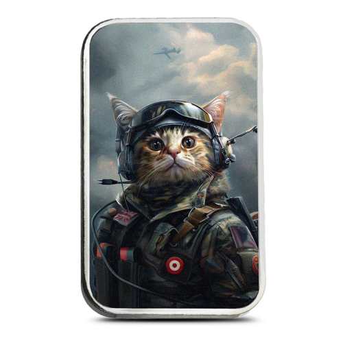 1 oz Colorized The Holy Land Mint Silver Sarge Human Cat Bar