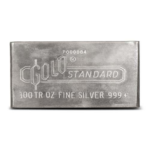 100 oz Engelhard Struck Gold Standard Silver Bar (Series 1)