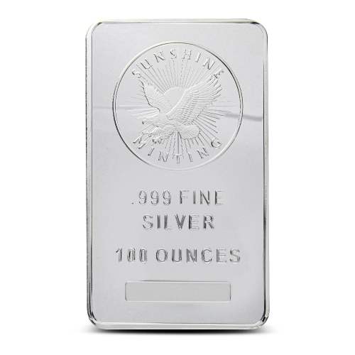 100 oz Sunshine Silver Bar (New, MintMark SI)