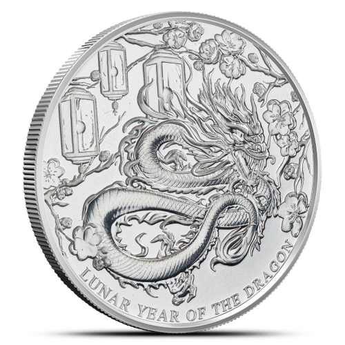 2024 1 oz Pitcairn Island Silver Lunar Year of the Dragon Coin (BU)