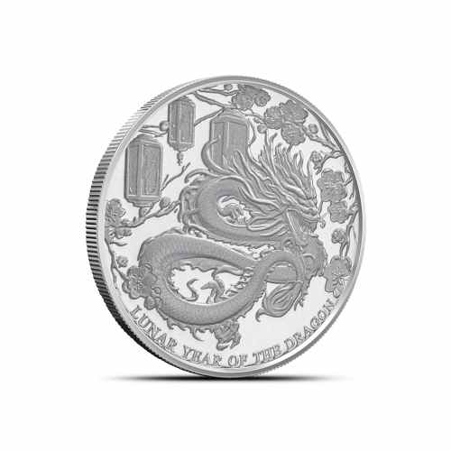 2024 1/4 oz Proof Pitcairn Islands Silver Lunar Year of the Dragon Coin (Box + CoA)