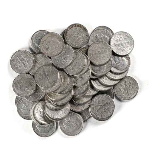 90% Silver Roosevelt Dimes ($5 FV, Circulated)